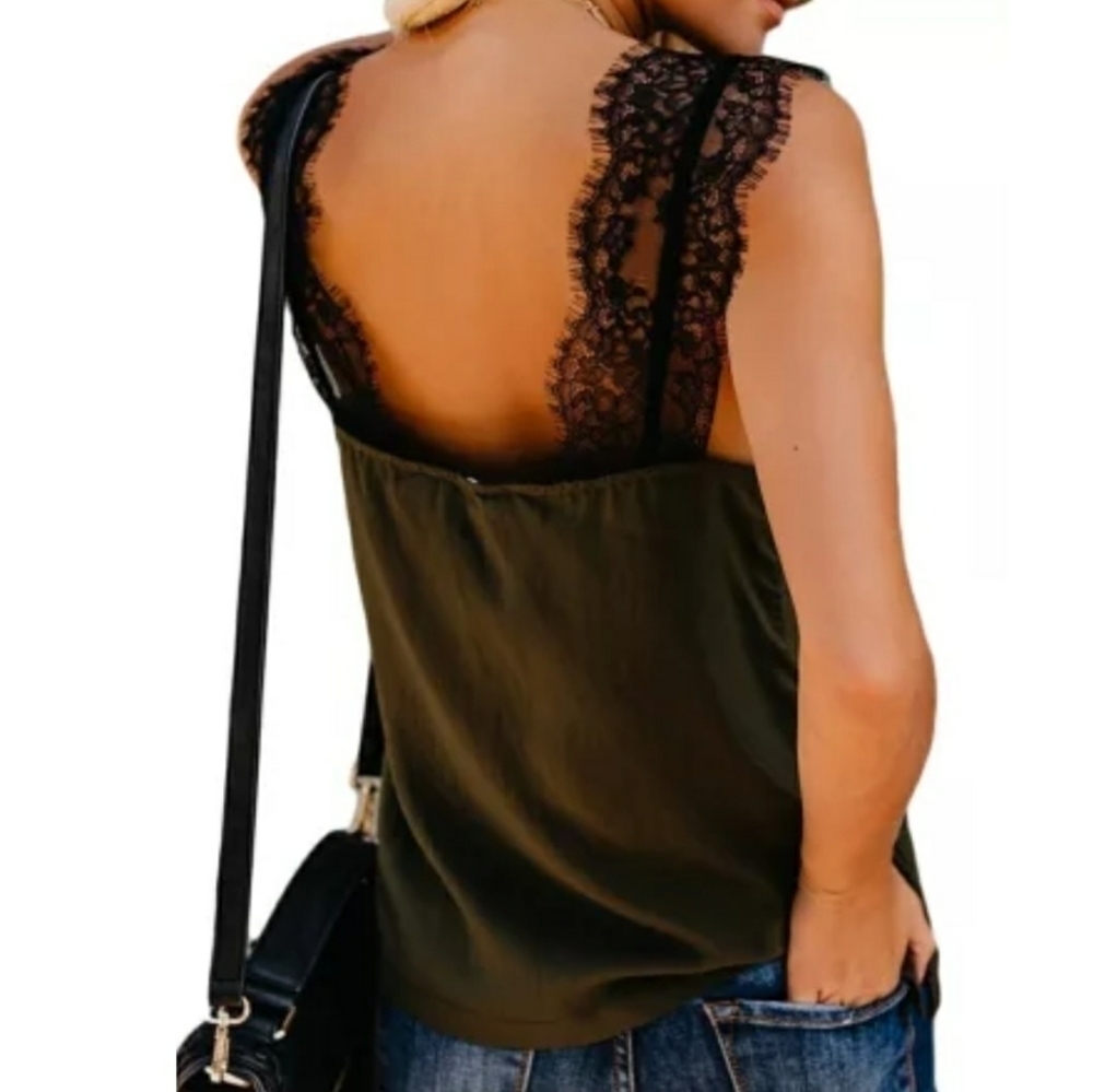 OLIVE Gypsy Chic Olive & Black Lace - Picture 2 of 4